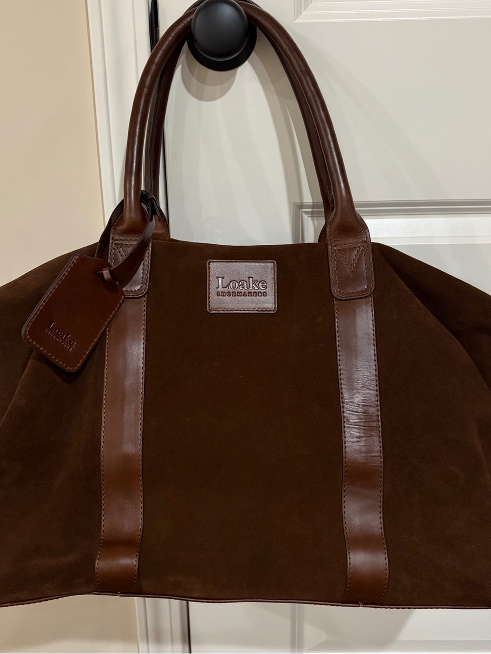 Loake Dark Brown Suede & Leather Travel Duffel